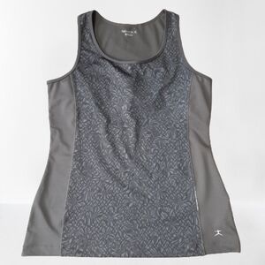 Danskin Athletic Racerback Keyhole Gray Tank Size XL